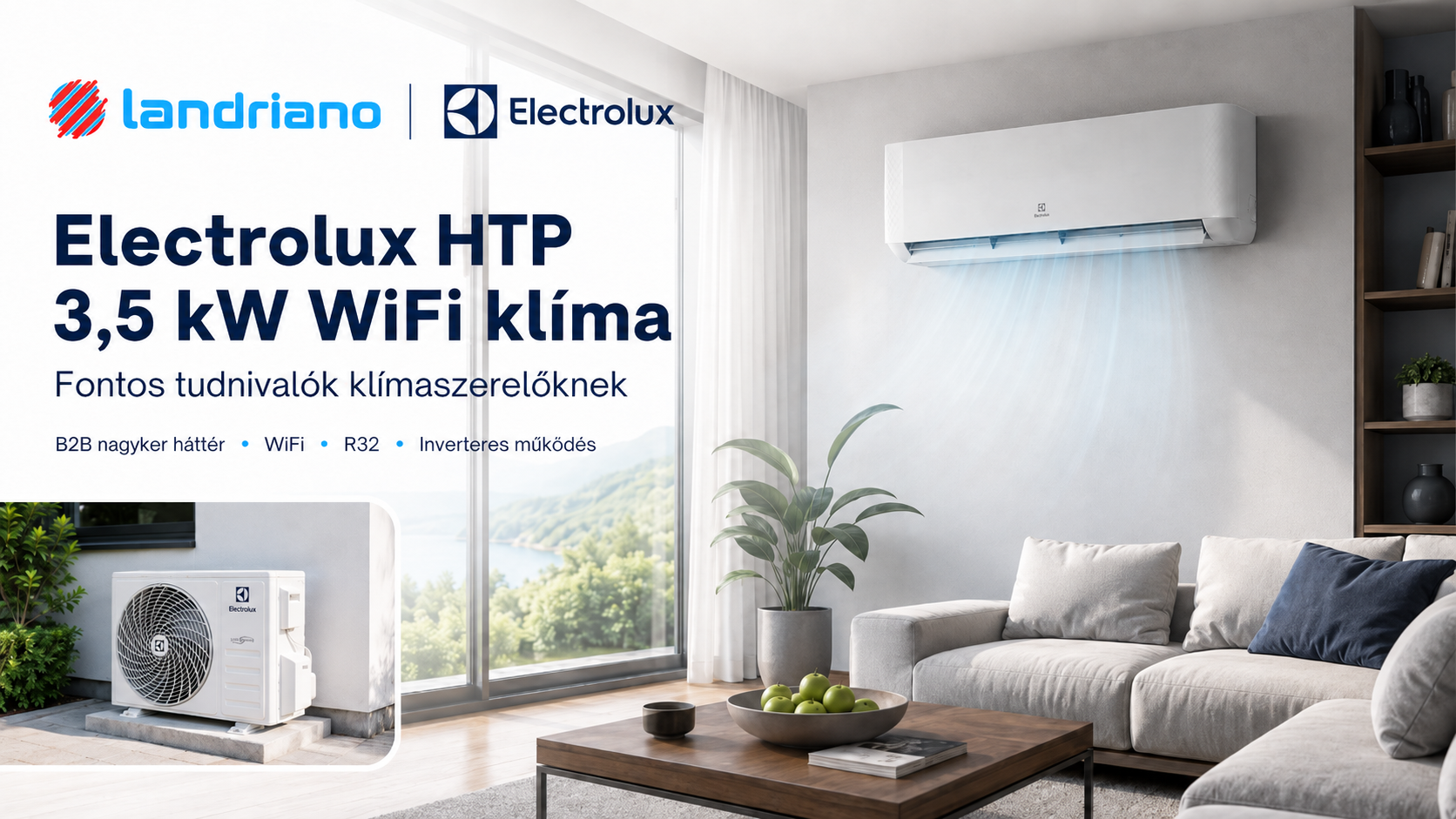 Electrolux HTP 3,5 kW WiFi klíma szerelőknek 