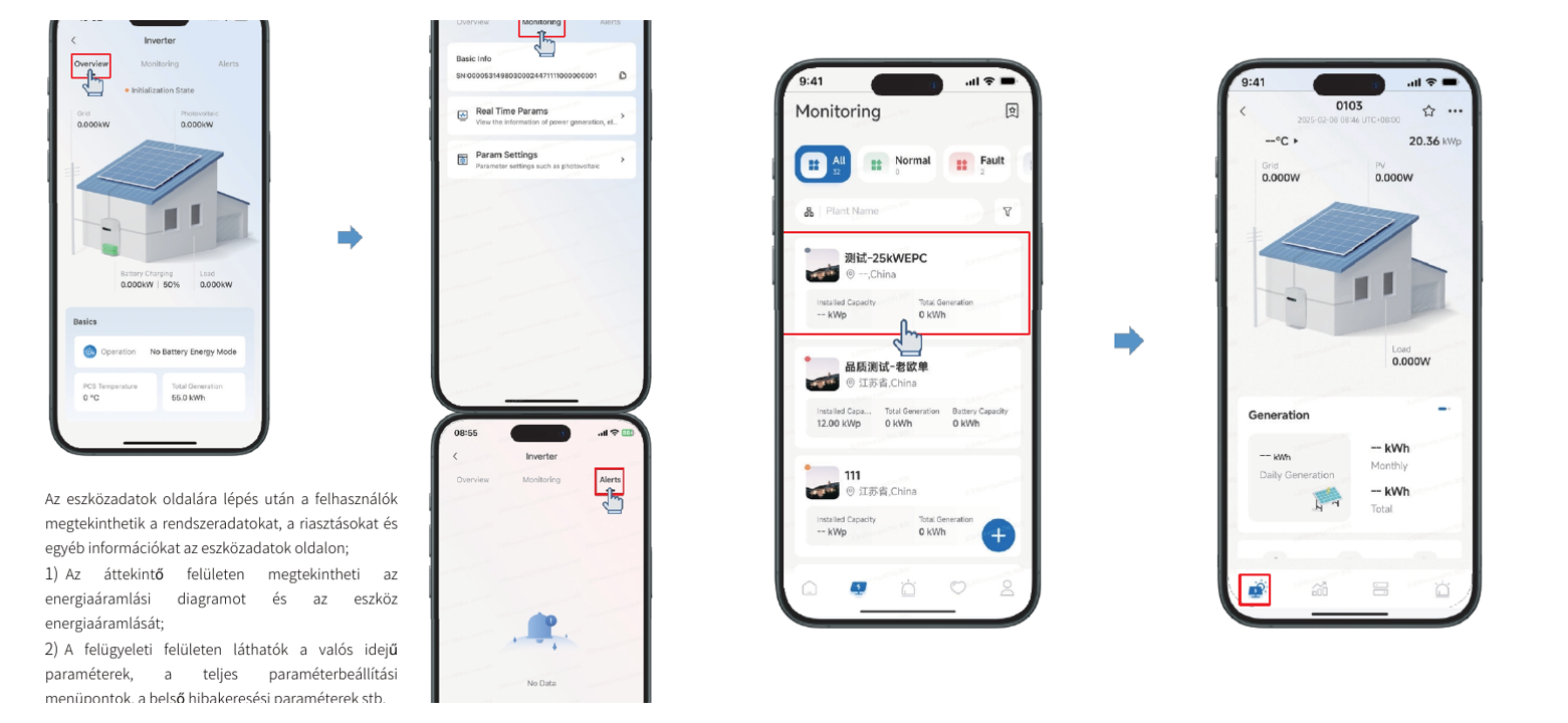 iEasy+ valós idejű Midea ESS energiaáramlás és monitoring