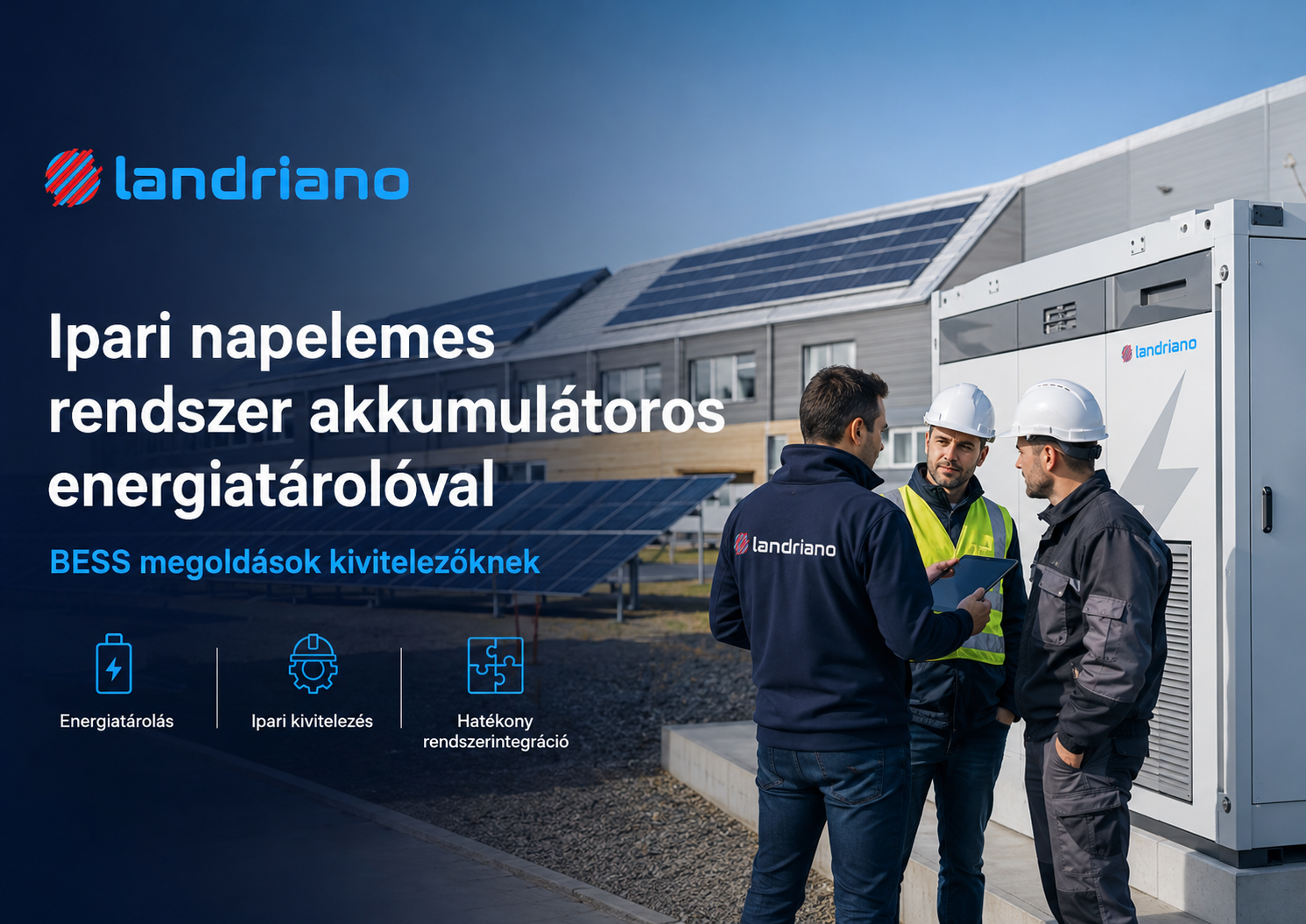 Ipari napelemes rendszer akkumulátoros energiatárolóval